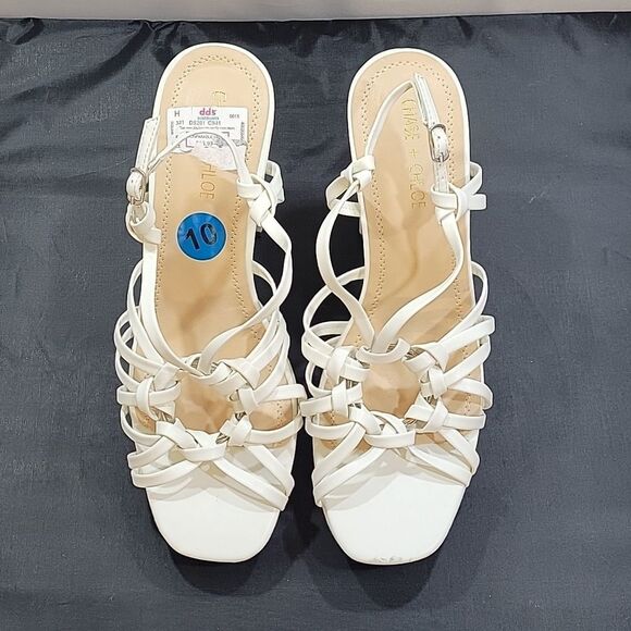 BRAND NEW CHASE+CHLOE BLOCK HEEL OPEN TOE MULTI-STRAP SANDAL G1 - Picture 3 of 14